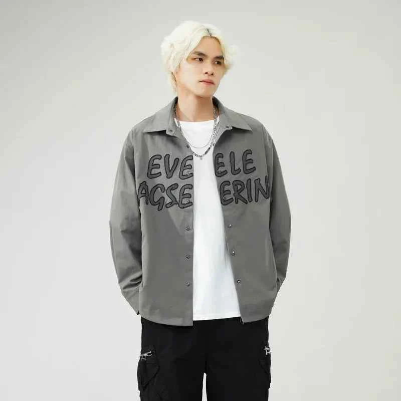 Flattering Vintage Loose Casual Letter Jacket