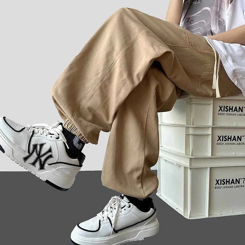 Vintage Casual Drawstring Straight Leg Baggy Jogger