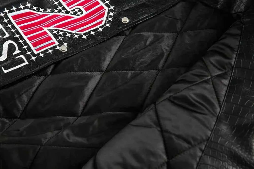 Winter Streetwear Thick Patchwork Varsity Leater Jacket