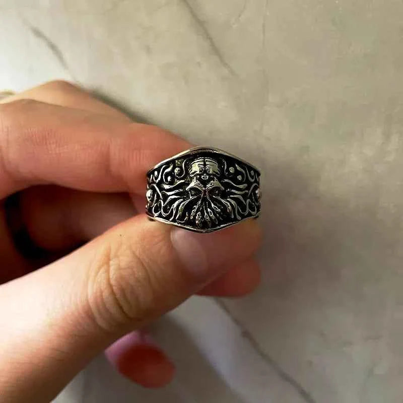 Gothic Handmade Retro Cthulhu Silver Ring