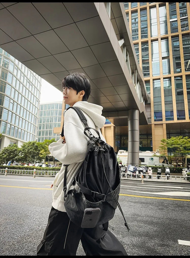 Two Tone Drawstring Backpack