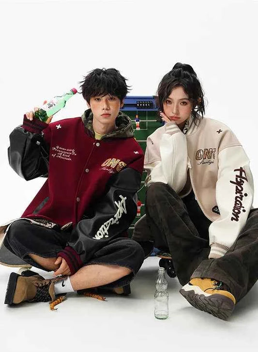 Casual Korean Style Loose Baseball Varsity Jacket