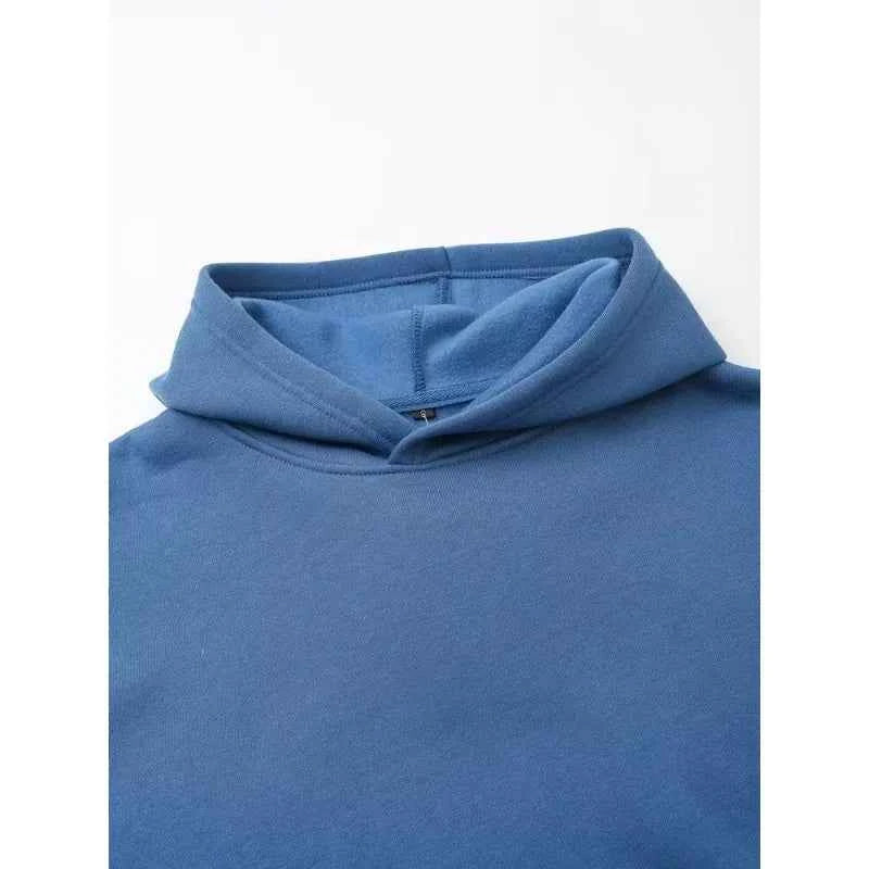 Blue Letter Print Loose Fit Hoodie
