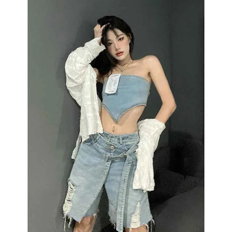 Women Vintage High Waist Vintage Denim Shorts