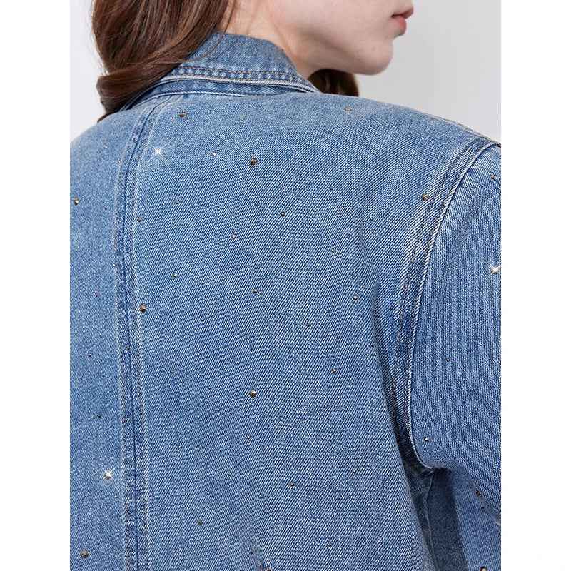 Rhinestone Short Sleeve Denim  Jacket