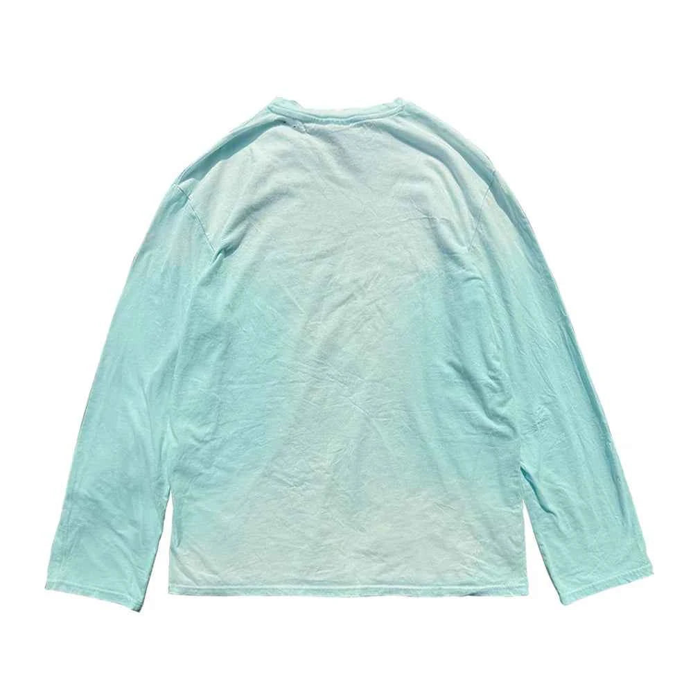 Washed Cartoon O-Neck Graphic Long Sleeve T-Shirt
