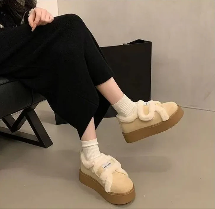 Cozy Furry Platform Loafers Shoes - Luxuryurbanwear