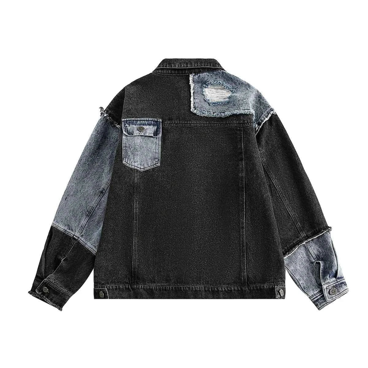 Retro Oversized Casual Patchwork Denim Jacket