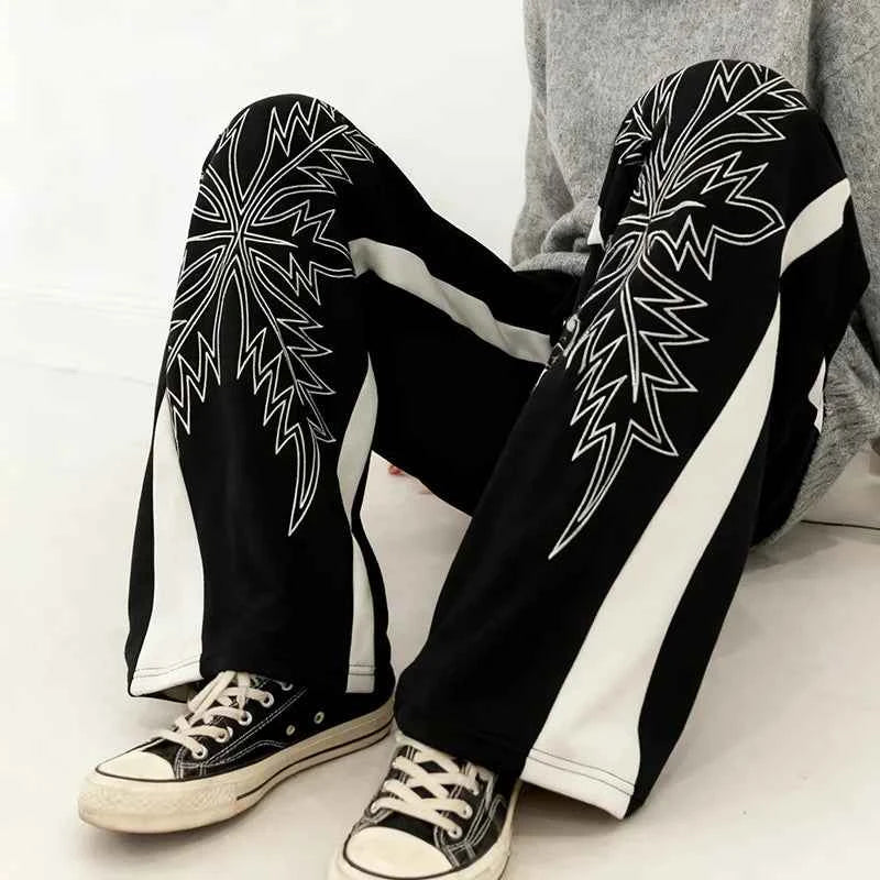 Cozy Snowflake Patterned Loose Fit Sweatpants