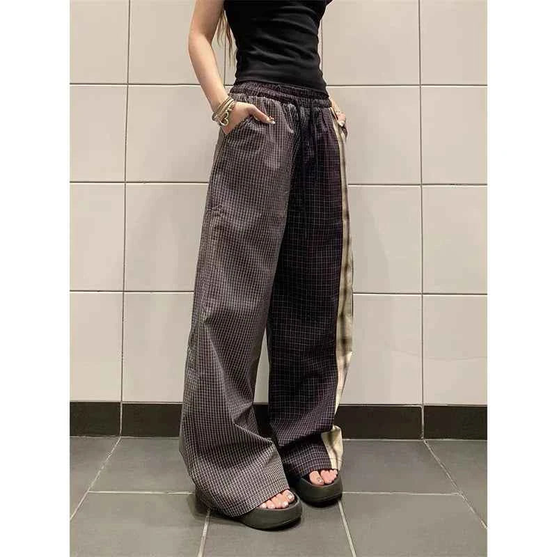 Effortless Y2K Plaid Oversized 2000s Style Sweatpants