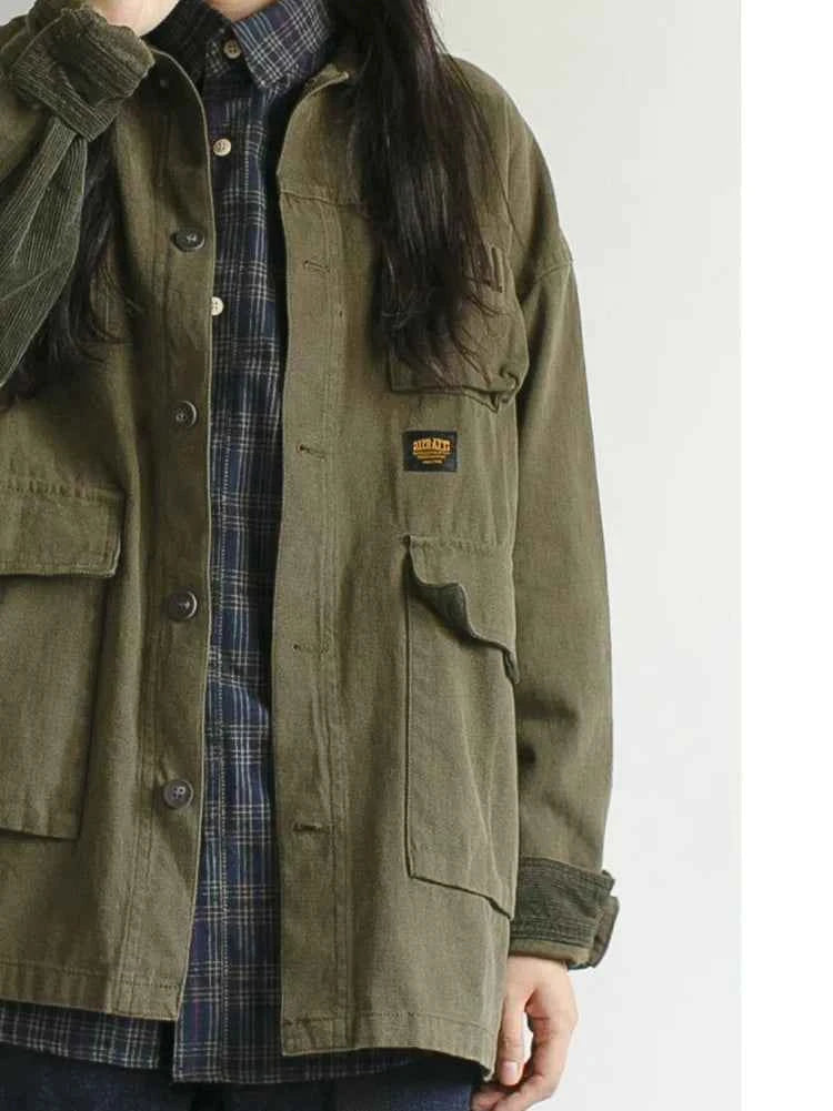 Military Army Retro Denim Jacket