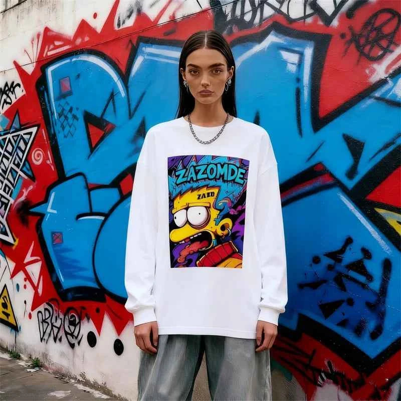 Y2K Streetwear Hip Hop Long Sleeve T-Shirt