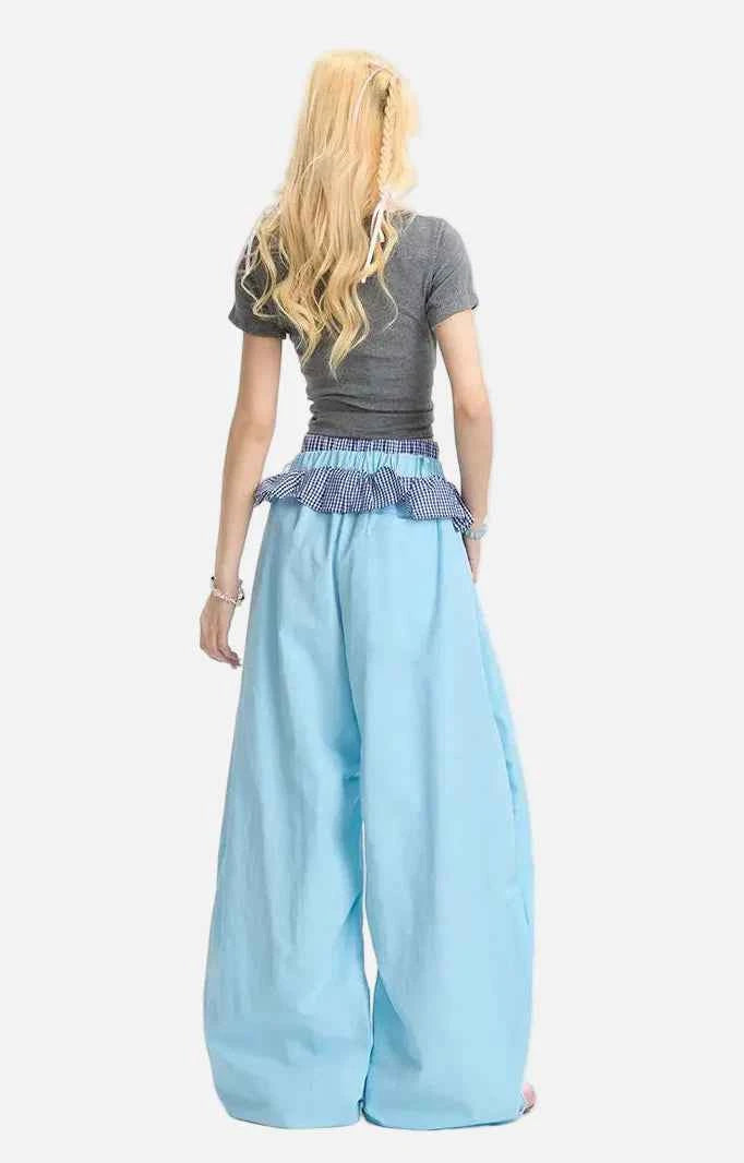 Trendy Embroidered Scimitar Wide Leg Jogger