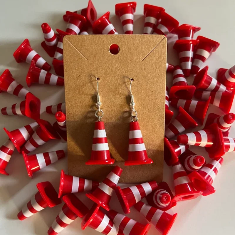 Cute Funny 3D Traffic Cone Earring - Luxuryurbanwear