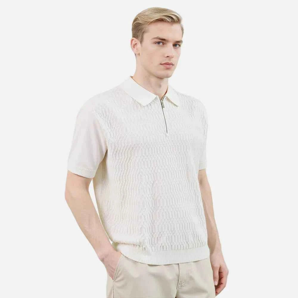Lightweight Striped Polo Casual T-Shirt