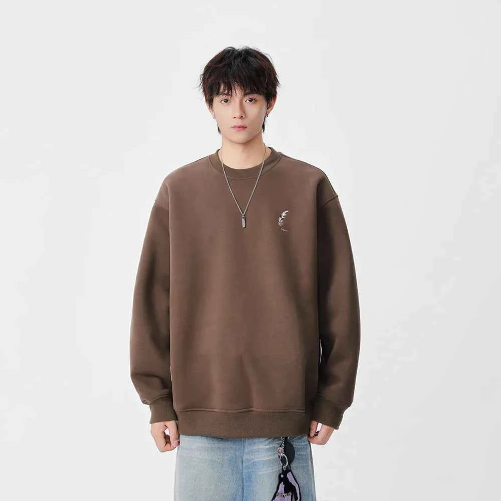 Soft Embroidered Crew Neck Sweatshirt