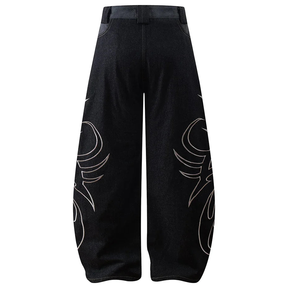 Embroidery 'Arch' Baggy Jeans