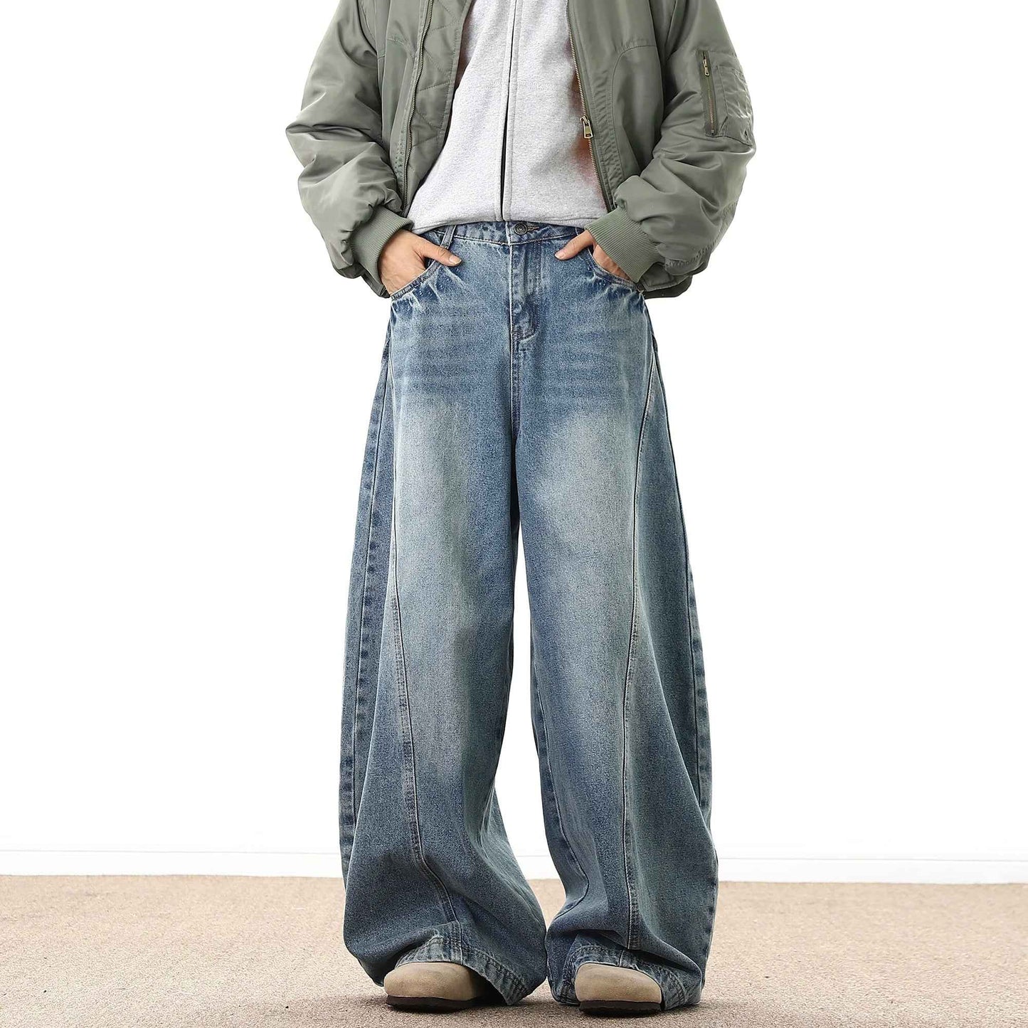 Baggy Handsome Wide Leg Denim Jeans