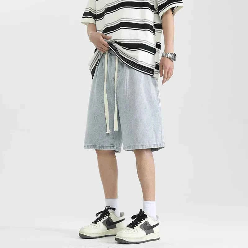High Waist Loose Casual Washed Denim Short