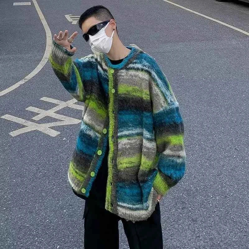 Effortless Punk Knitted Oversized Cardigan