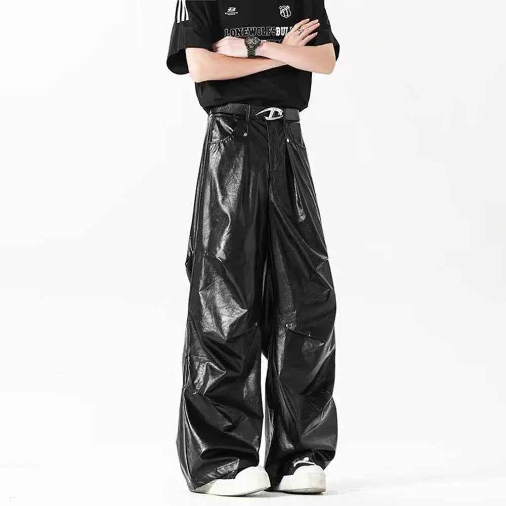 Versatile American Style Gothic Leather Pants