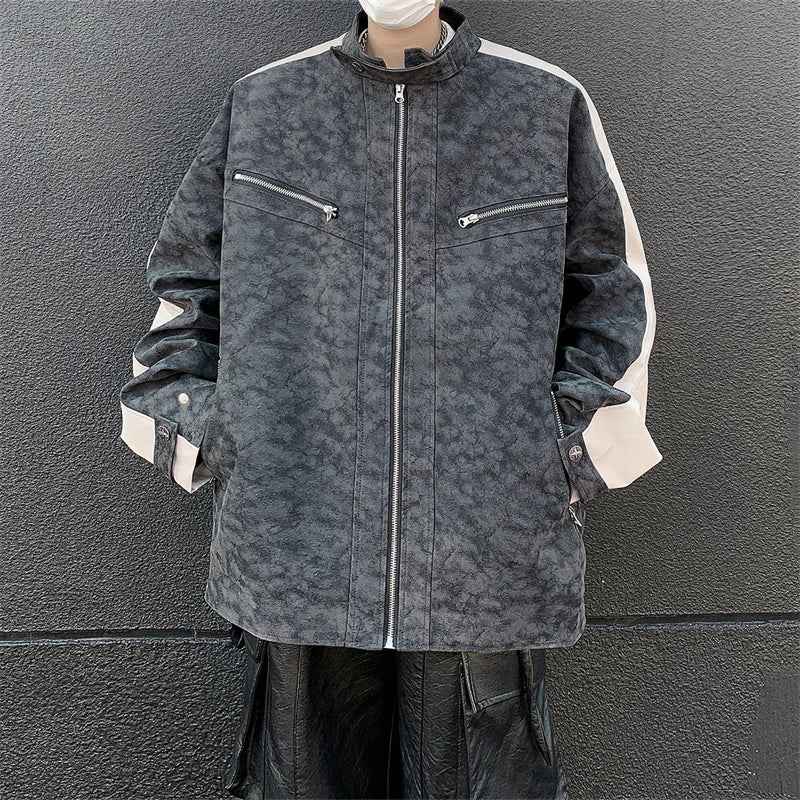 Retro Motorcycle Style Matte Leather Jacket