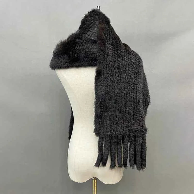 Luxury Knitted Mink Fur Scarf
