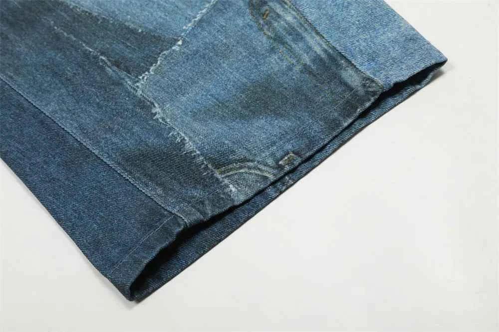 Streetwear Distressed Loose Wide Leg Cargo Jeans