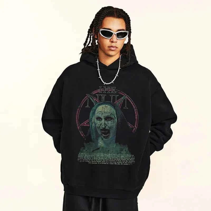 Vintage The Nun Retro Graphic Hoodie