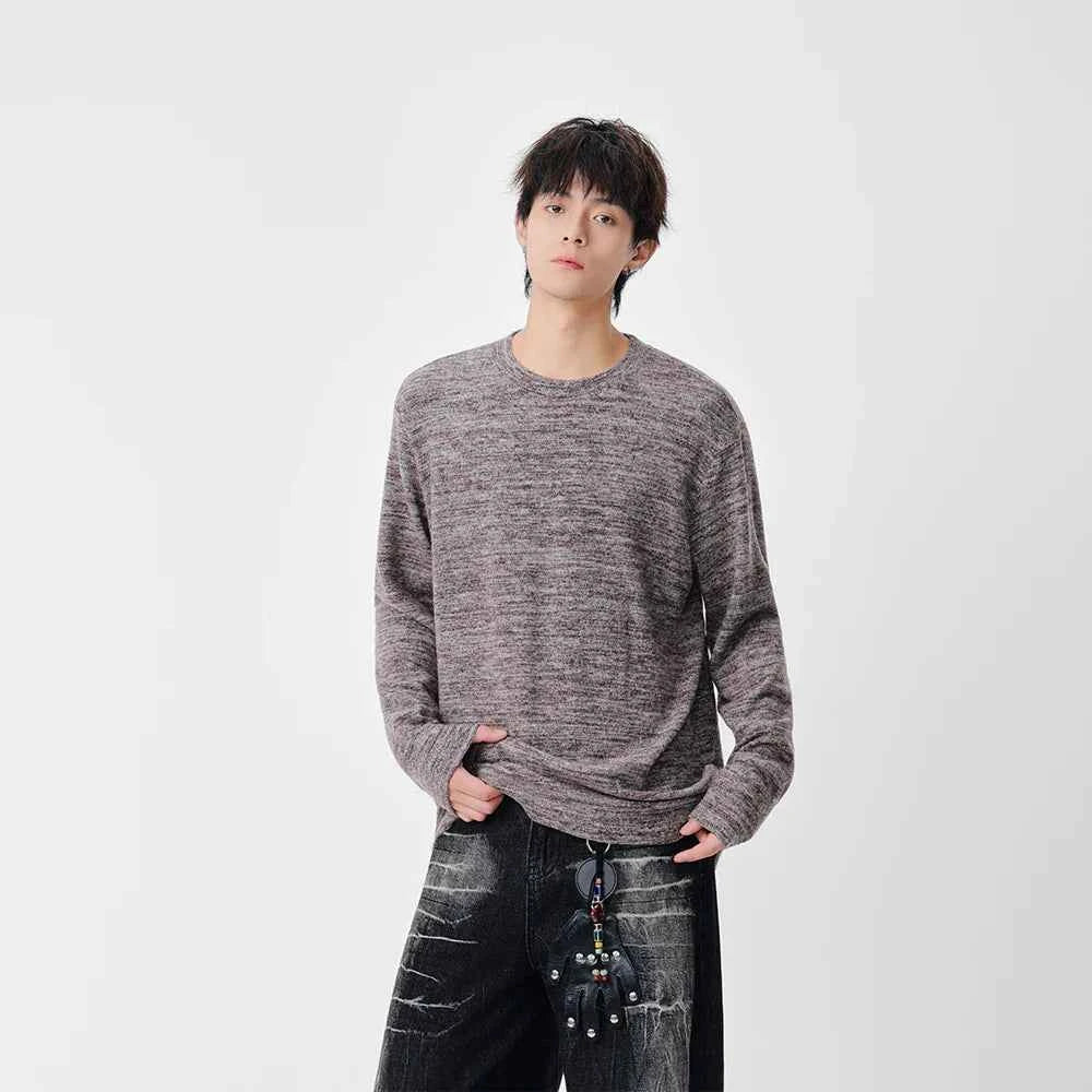 Cozy Knit Crew Neck Long Sleeve T-Shirt
