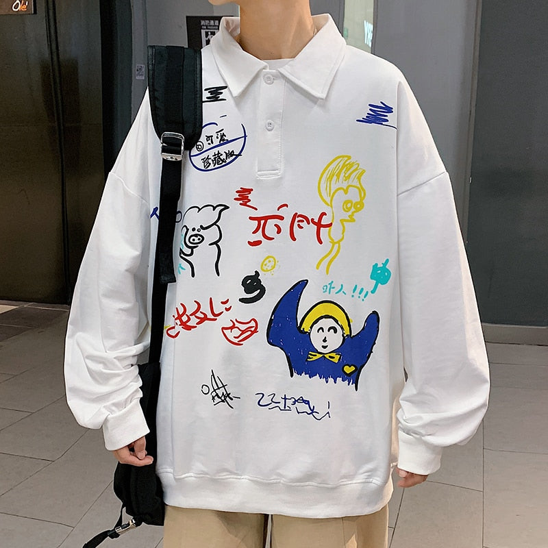 Retro Artwork Long Sleeve Shirt
