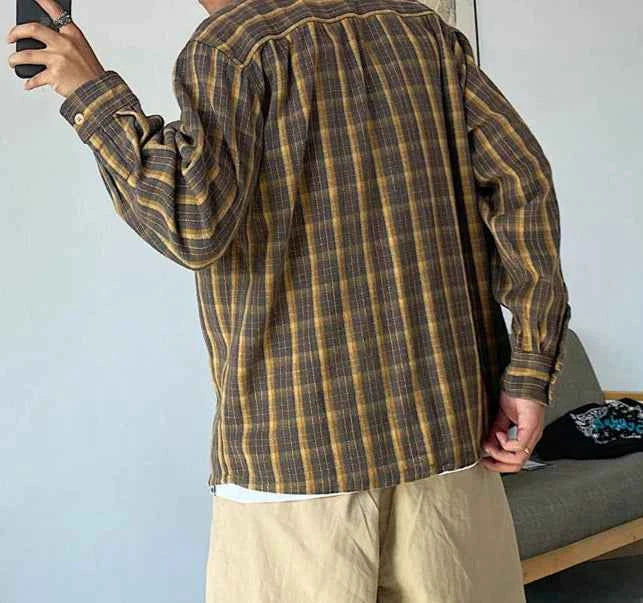 High Quality Korean Style Plaid Shirt