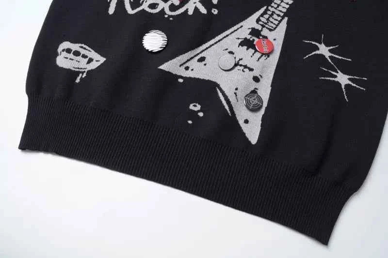 Premium Gothic Cartoon Knitted Fringe Sweater
