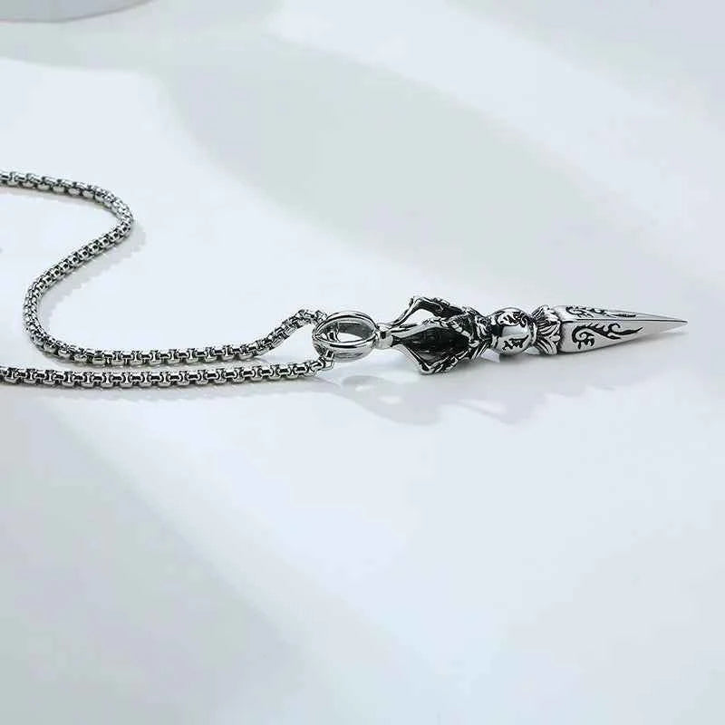 Retro Trendy Buddha Vajra Pendant Necklace