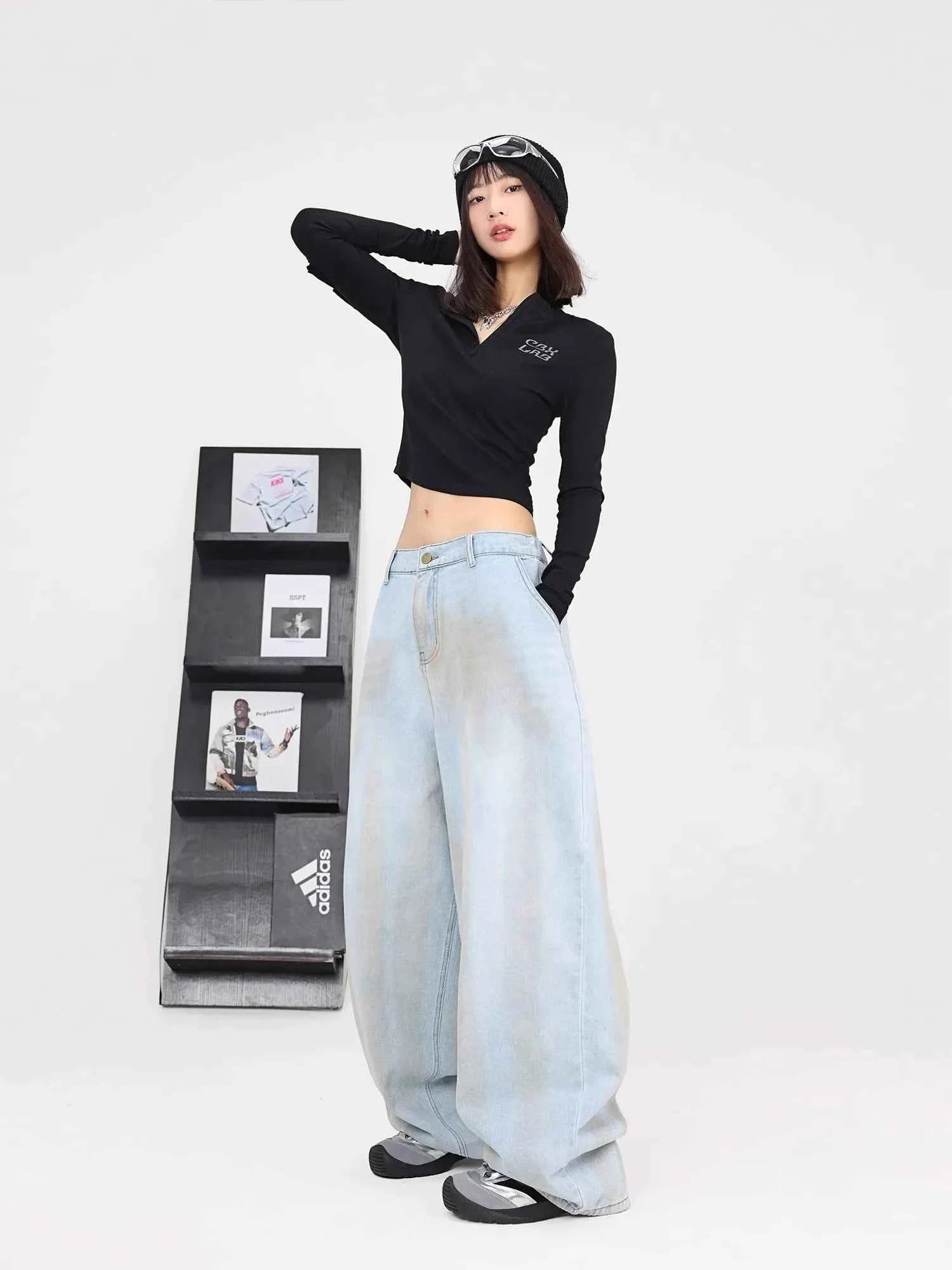 Vintage Light Blue Washed Hip Pants
