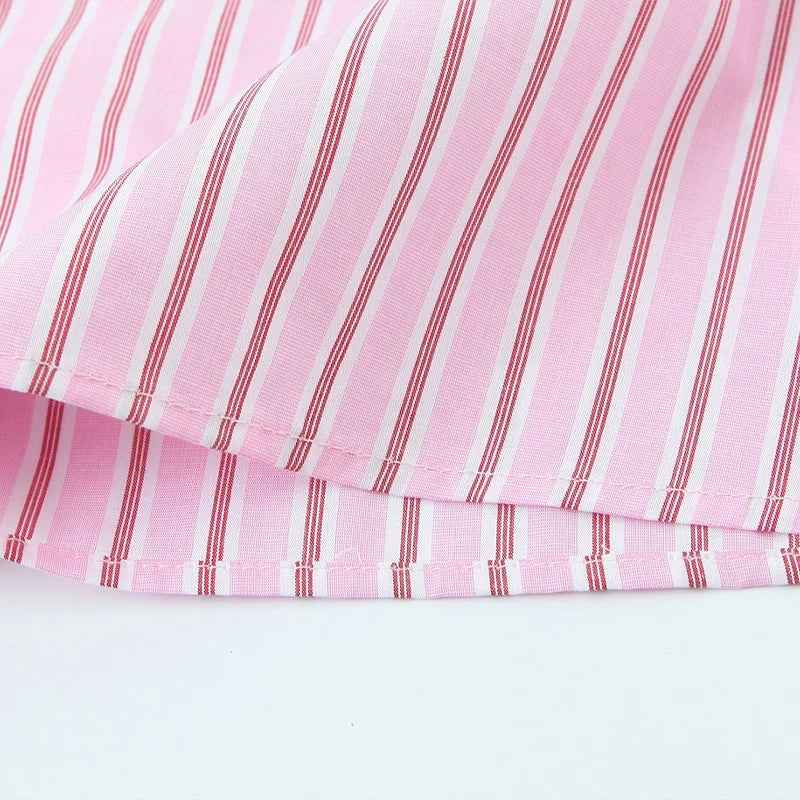 Elevated Y2K Striped Long Sleeve Cropped Shirt