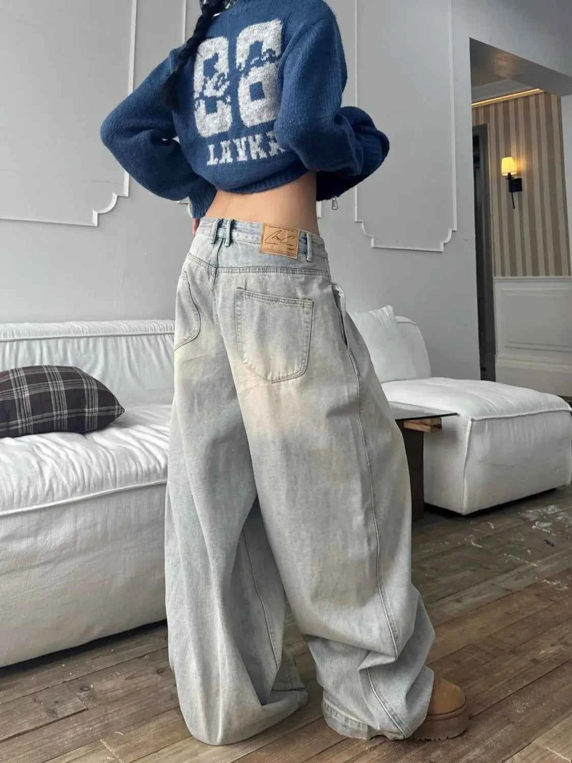 Retro Loose Wide Leg Denim Jeans