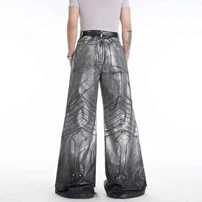 Mens Breathable High-Quality Wide Leg Jeans