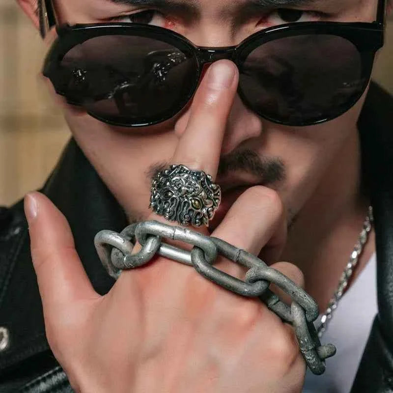 Mythical Retro Kylin Guardian Lion Ring