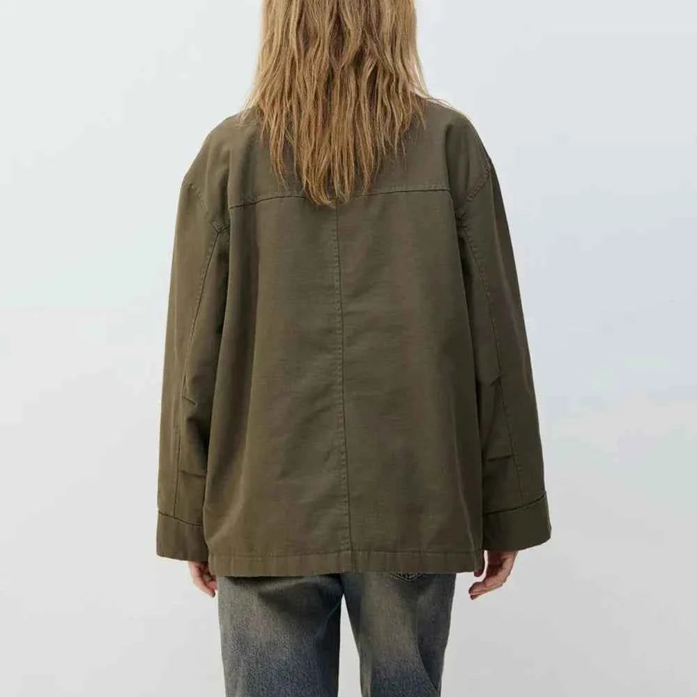 Chic Minimalist Spliced Lapel Jacket