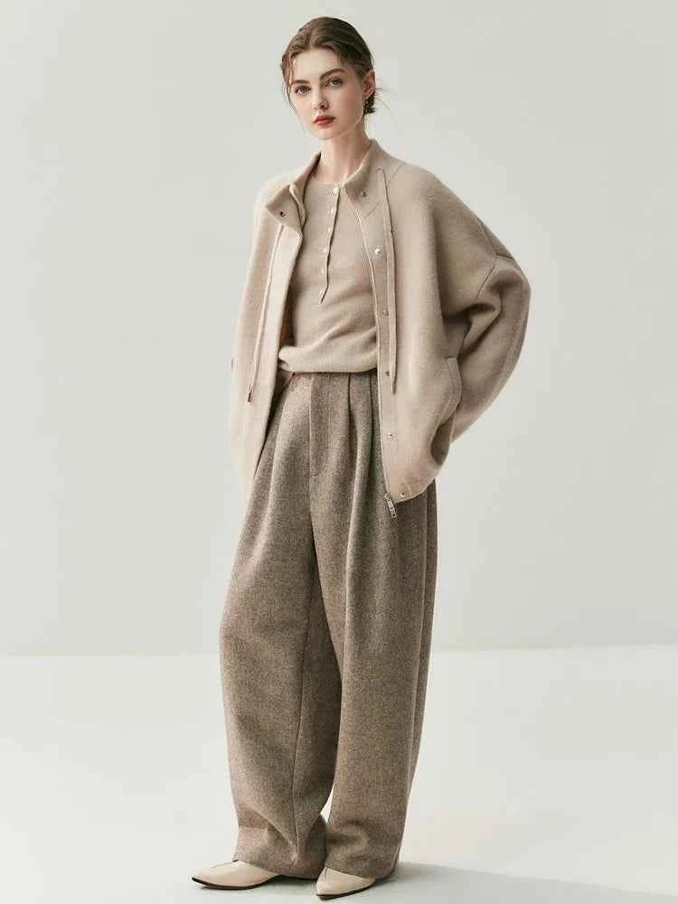 Lightweight Mock Neck Thick Zipper Cardigan