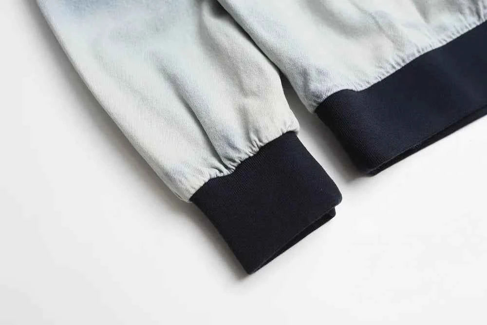 Y2K Starry Apple Embroidered Denim Sweatshirt