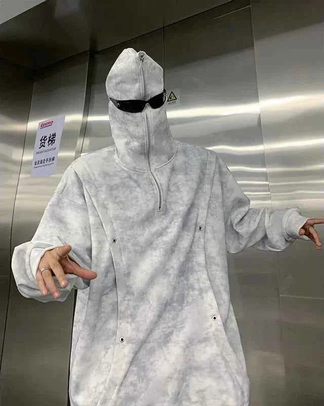 Streetwear Tie Dye Printed Fleece Hoodie