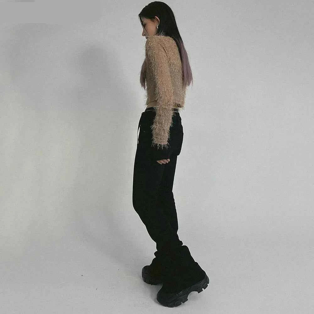 Black Slim Fit High Waist Flared Bootcut Jeans