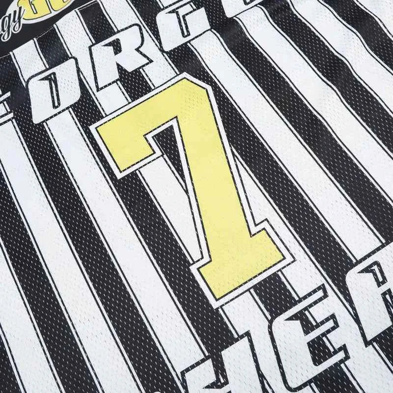 Retro Mesh Soccer Jersey Graphic Sport T-Shirt