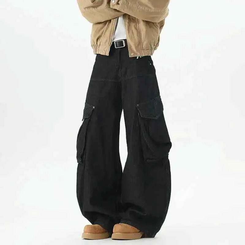 Streetwear High-Street Wide Leg Cargo Jeans