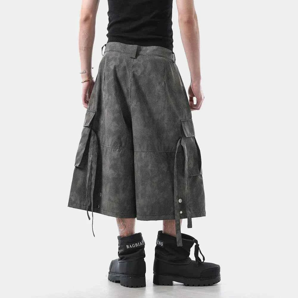 Retro Cool Workwear Ribbon Cropped Jorts