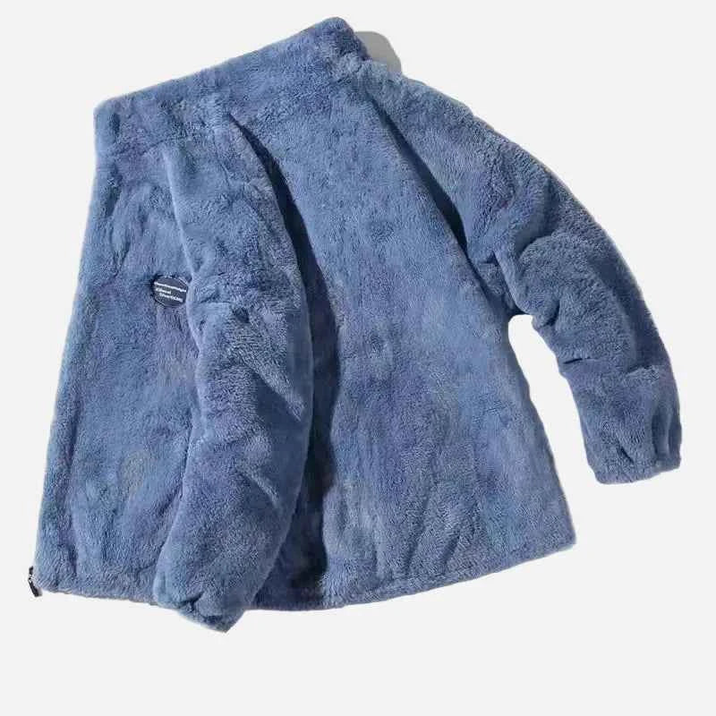 Winter Tie Dye Print Parka Faux Fur Jacket