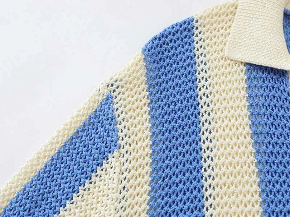 Long-lasting Retro Striped Knit Jumper Sweater