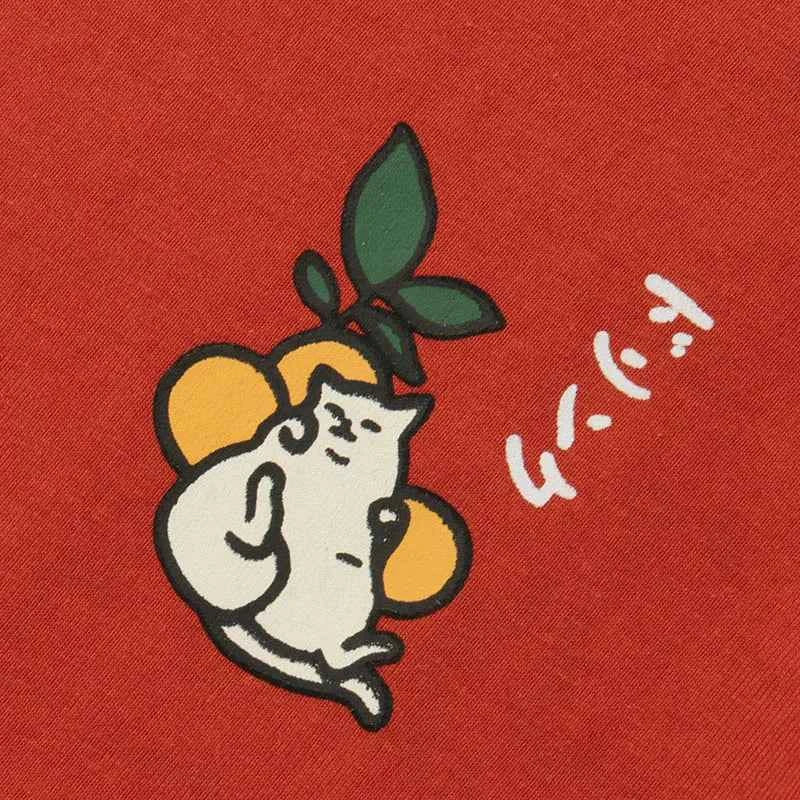 Oversize Japanese Kanji Letter Embroidered Drink T-Shirt